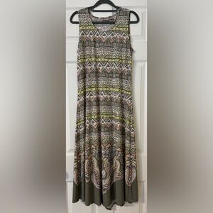 Chico's Colorful Printed Sleeveless Maxi Dress